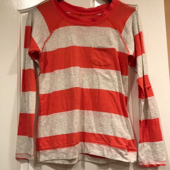 Poof Stripped Long Sleeve Shirt, Roll Up Sleeves - Picture 2 of 4